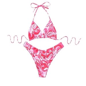Pink and White Bikini set NEW did not come with tags bought from online boutique